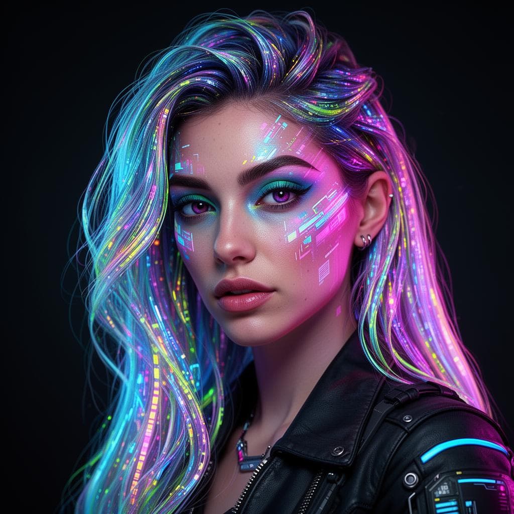 Cyberpunk portrait generated by PixGen AI