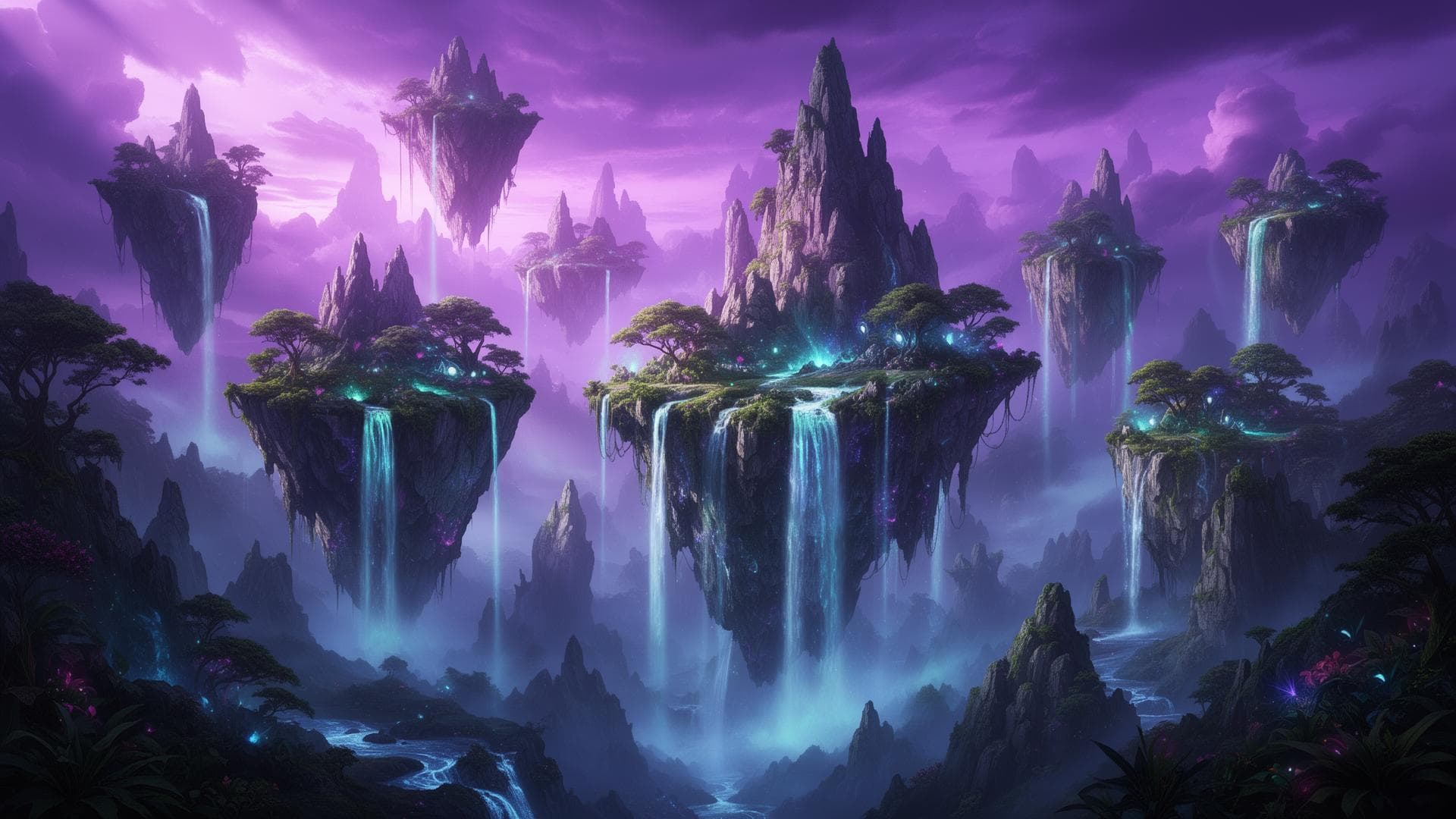 AI-generated fantasy landscape by PixGen